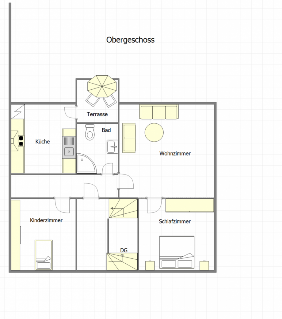 Grundriss OG Reihenendhaus Oberhausen