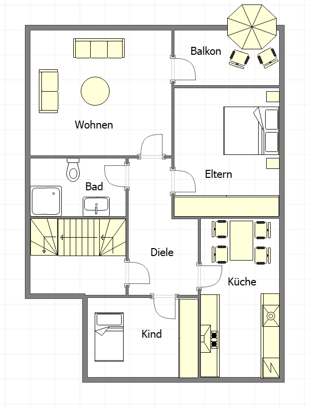 Grundriss OG Zweifamilienhaus Oberhausen