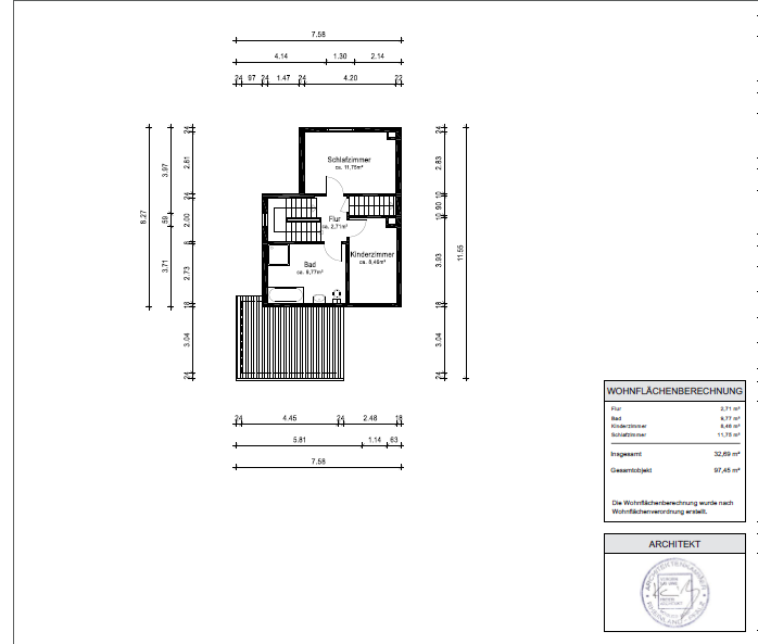 Grundriss OG Reihenendhaus Oberhausen