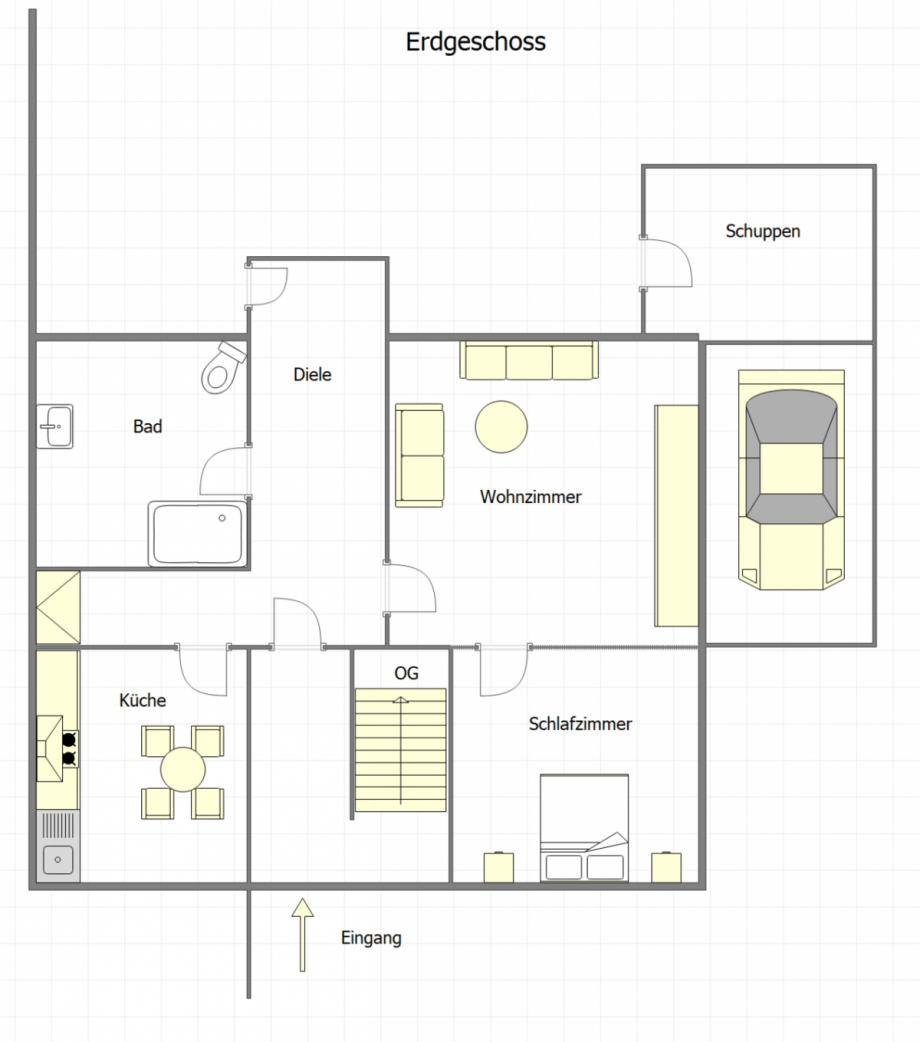 Grundriss EG Reihenendhaus Oberhausen